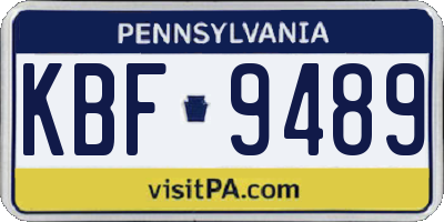 PA license plate KBF9489