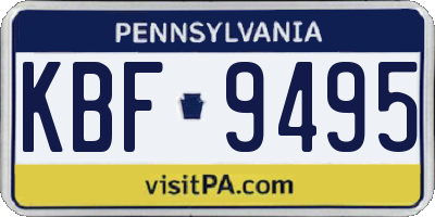 PA license plate KBF9495