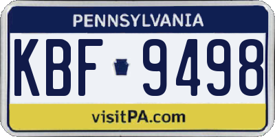 PA license plate KBF9498