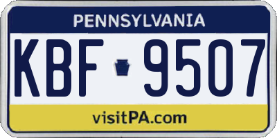 PA license plate KBF9507