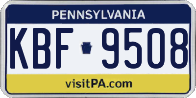 PA license plate KBF9508