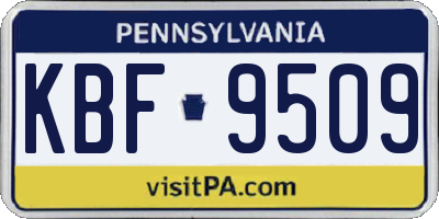 PA license plate KBF9509