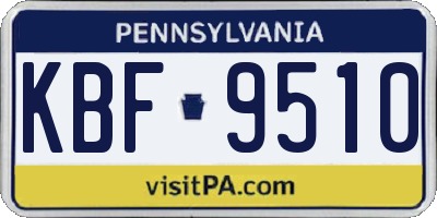 PA license plate KBF9510