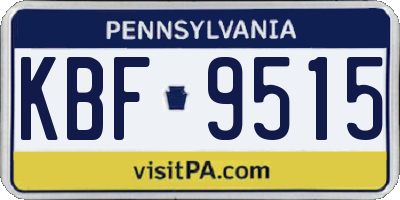 PA license plate KBF9515
