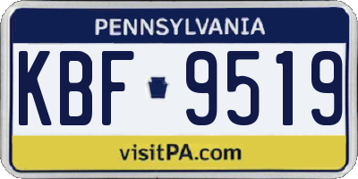PA license plate KBF9519