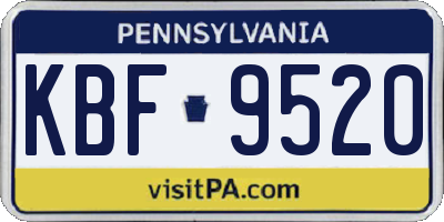 PA license plate KBF9520