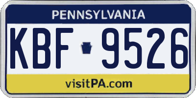 PA license plate KBF9526