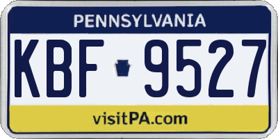 PA license plate KBF9527