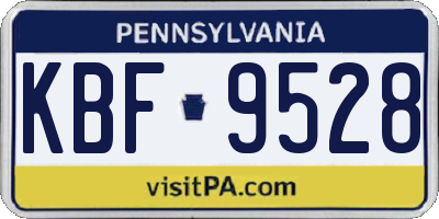 PA license plate KBF9528