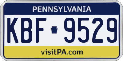 PA license plate KBF9529