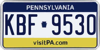 PA license plate KBF9530