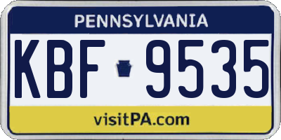 PA license plate KBF9535