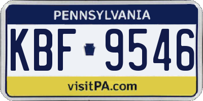 PA license plate KBF9546