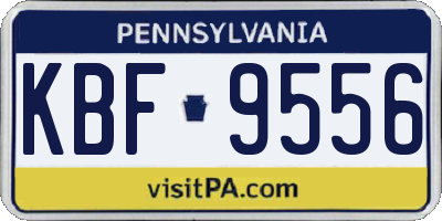 PA license plate KBF9556