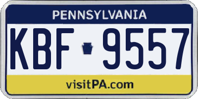 PA license plate KBF9557
