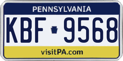 PA license plate KBF9568
