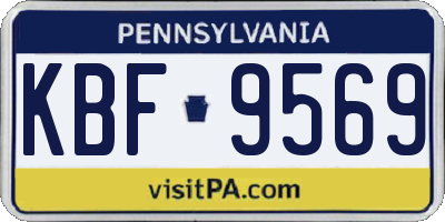PA license plate KBF9569