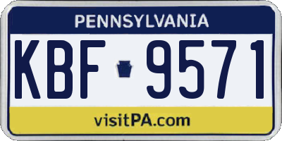 PA license plate KBF9571