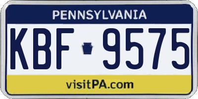 PA license plate KBF9575