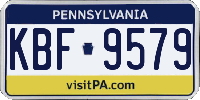 PA license plate KBF9579