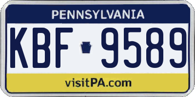 PA license plate KBF9589