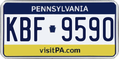 PA license plate KBF9590