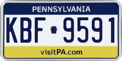 PA license plate KBF9591