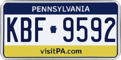 PA license plate KBF9592