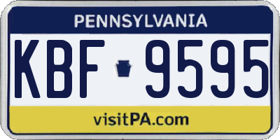 PA license plate KBF9595