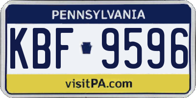 PA license plate KBF9596