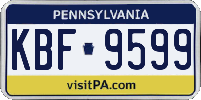 PA license plate KBF9599