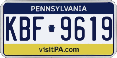 PA license plate KBF9619