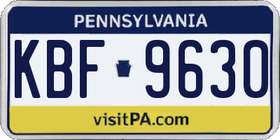 PA license plate KBF9630