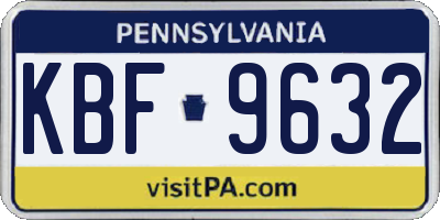 PA license plate KBF9632