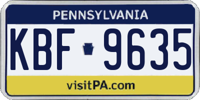 PA license plate KBF9635