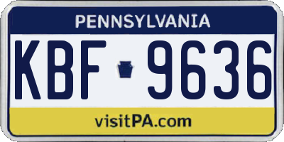 PA license plate KBF9636