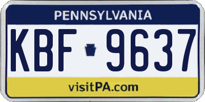 PA license plate KBF9637
