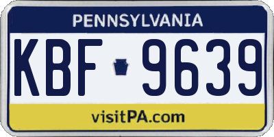 PA license plate KBF9639