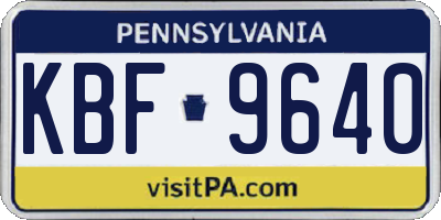 PA license plate KBF9640