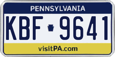 PA license plate KBF9641