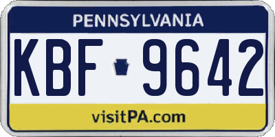 PA license plate KBF9642