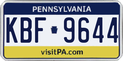 PA license plate KBF9644