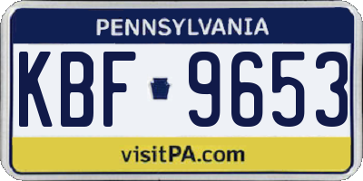 PA license plate KBF9653