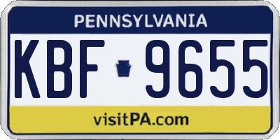 PA license plate KBF9655