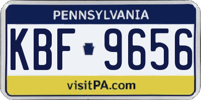 PA license plate KBF9656