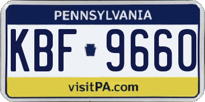 PA license plate KBF9660