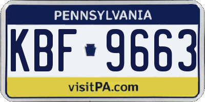 PA license plate KBF9663