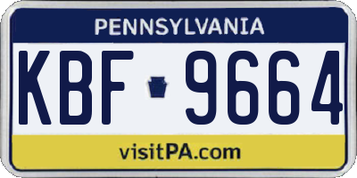 PA license plate KBF9664