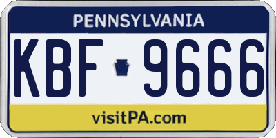 PA license plate KBF9666