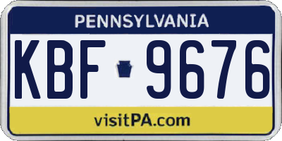 PA license plate KBF9676